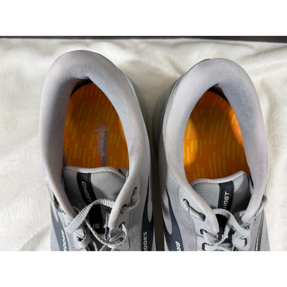 Brooks Ghost 15 Men's Running Shoes Gray 13 2E Wide PowerStep Orthotic Insoles - Picture 7 of 7